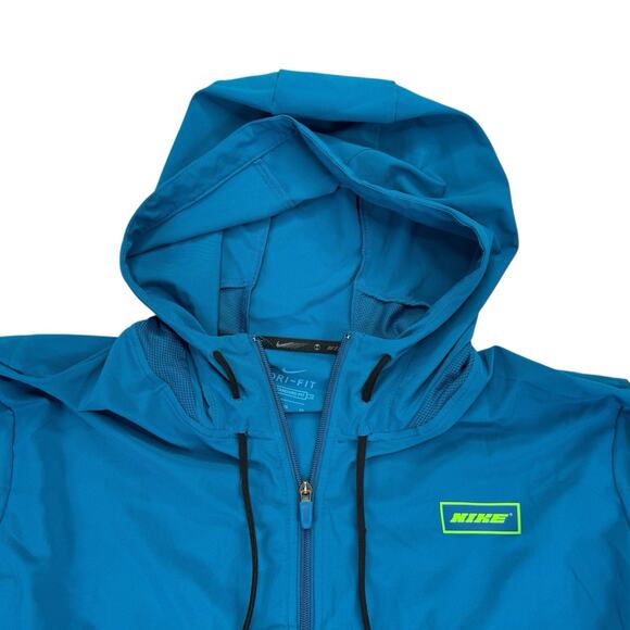 Nike Mens Dri-Fit Sport Clash Flex Training Jacket Turquoise XL - Picture 2 of 4